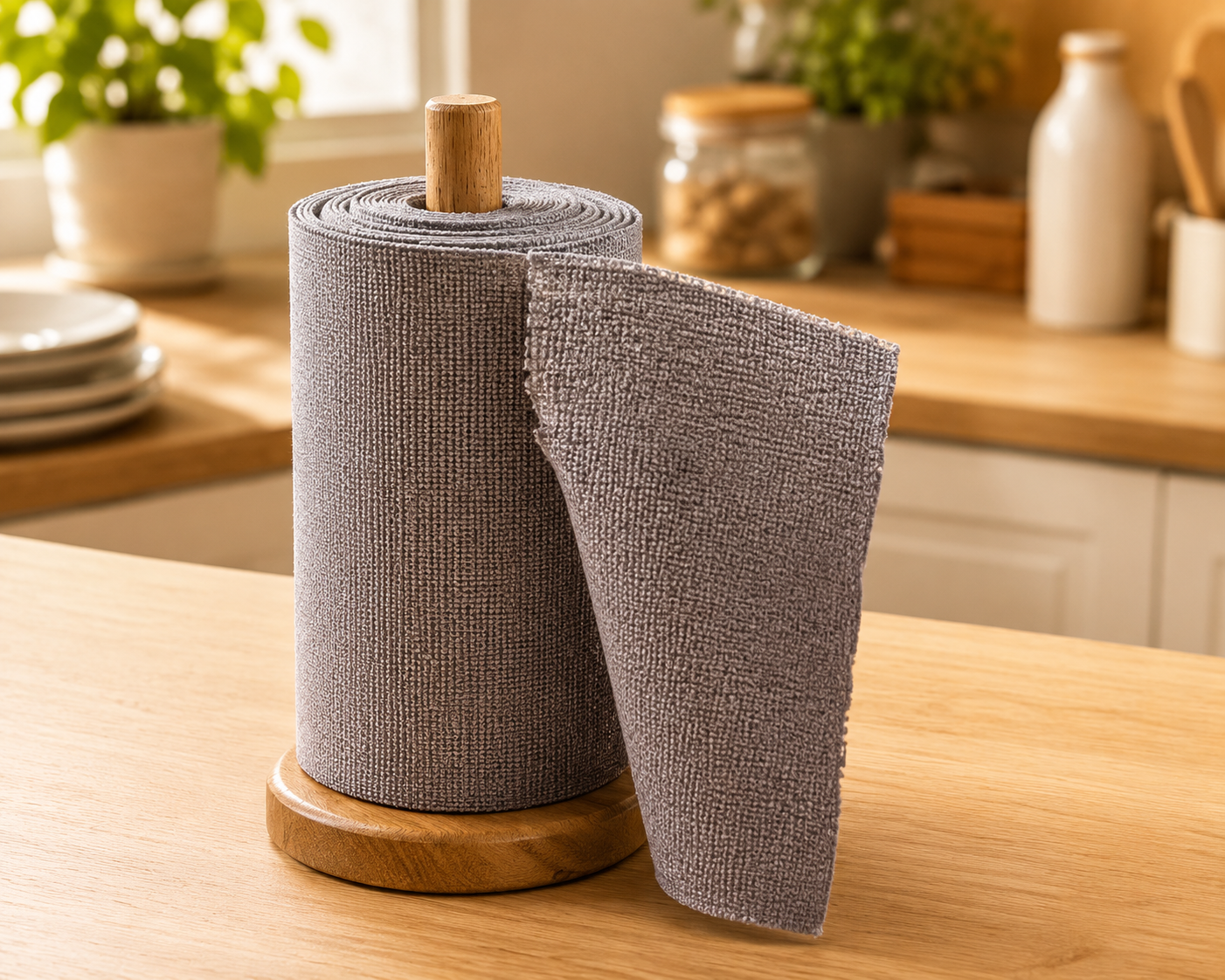 Reusable Microfiber Cleaning Cloth Roll – Kitchen Dish Towel, 20 Sheets
