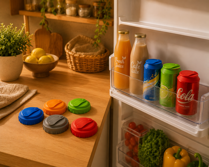 Reusable Silicone Can & Bottle Lids – Soda, Beer & Cola Seal Caps (Set)