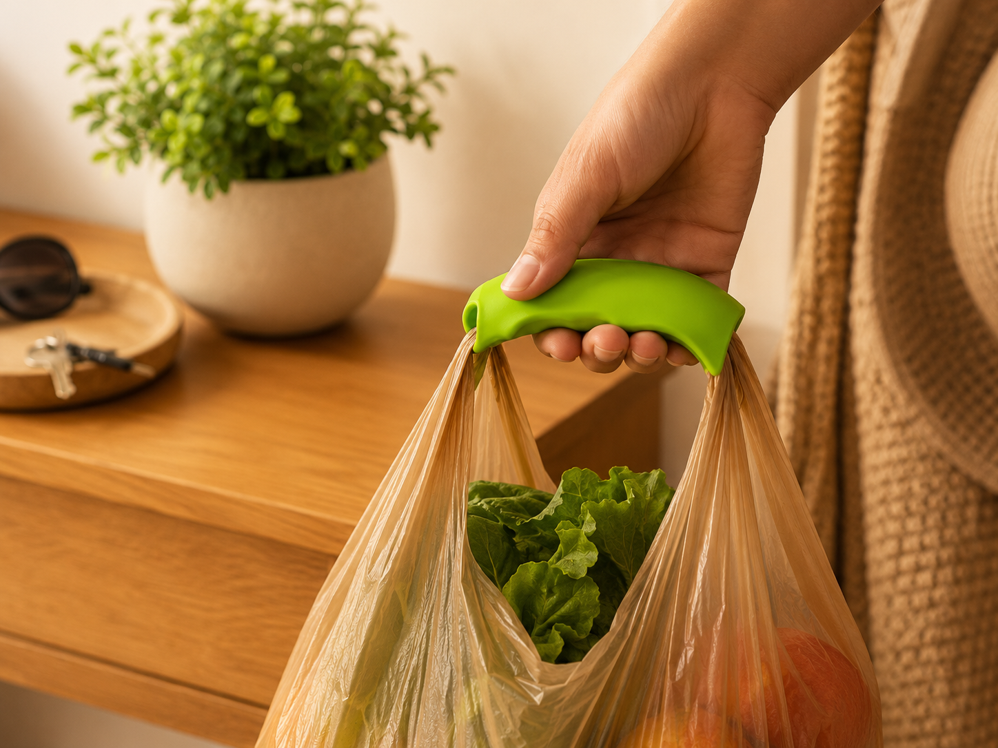 Silicone grocery bag handle carrier