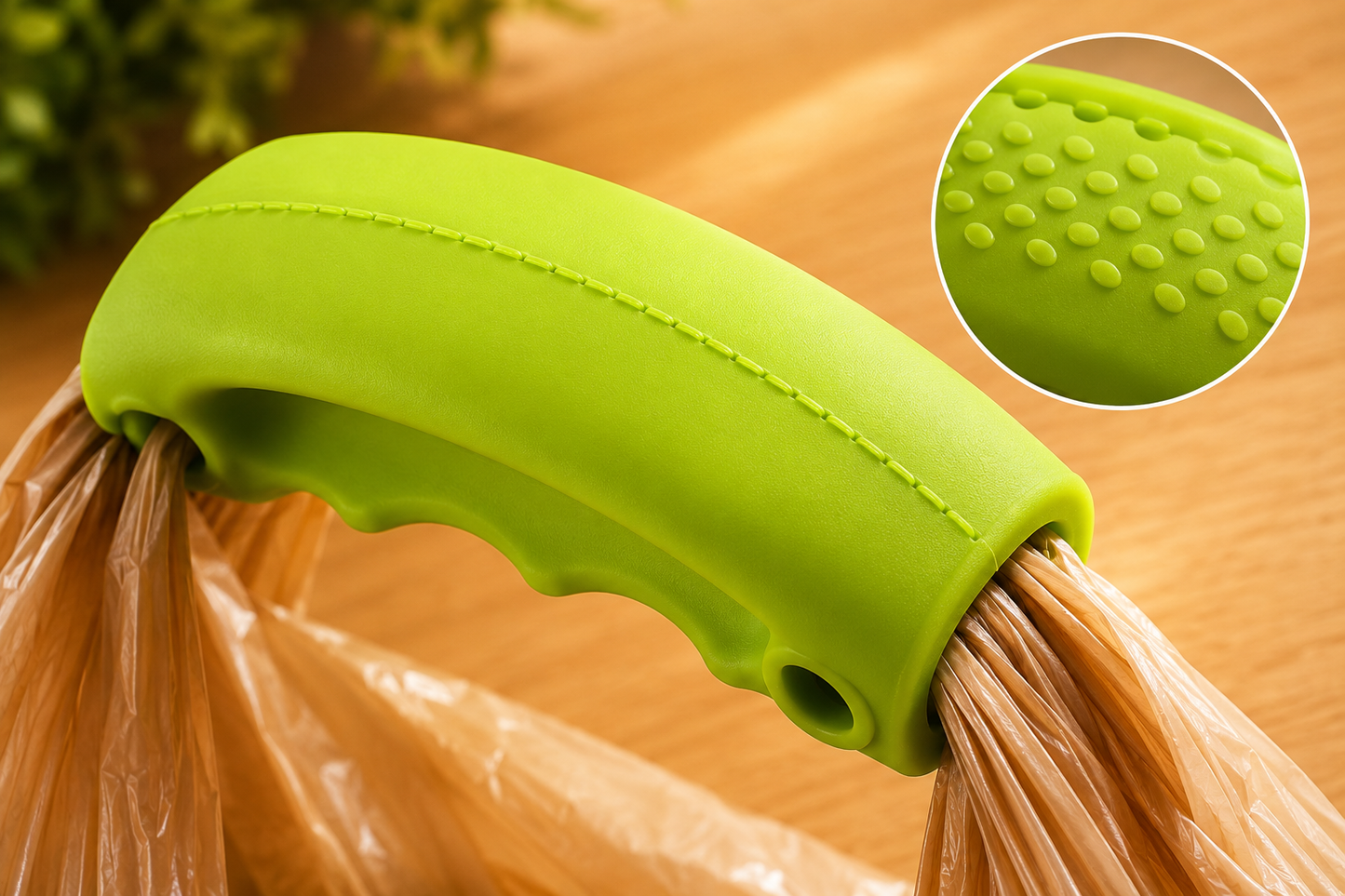 Silicone grocery bag handle carrier