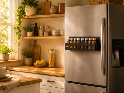 Magnetic Refrigerator Spice Rack – No-Drill Hanging Storage Shelf