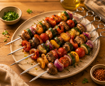Stainless Steel BBQ Skewer Set – Reusable Grill Forks for Air Fryer & Barbecue