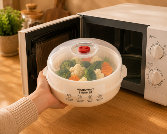Microwave Steamer Box – Large Capacity Kitchen Steamer with Vent