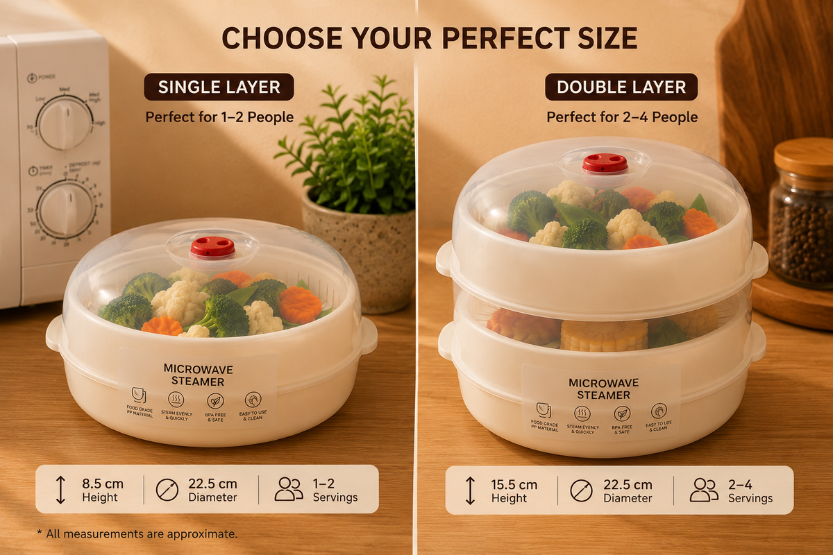 Microwave Steamer Box – Large Capacity Kitchen Steamer with Vent