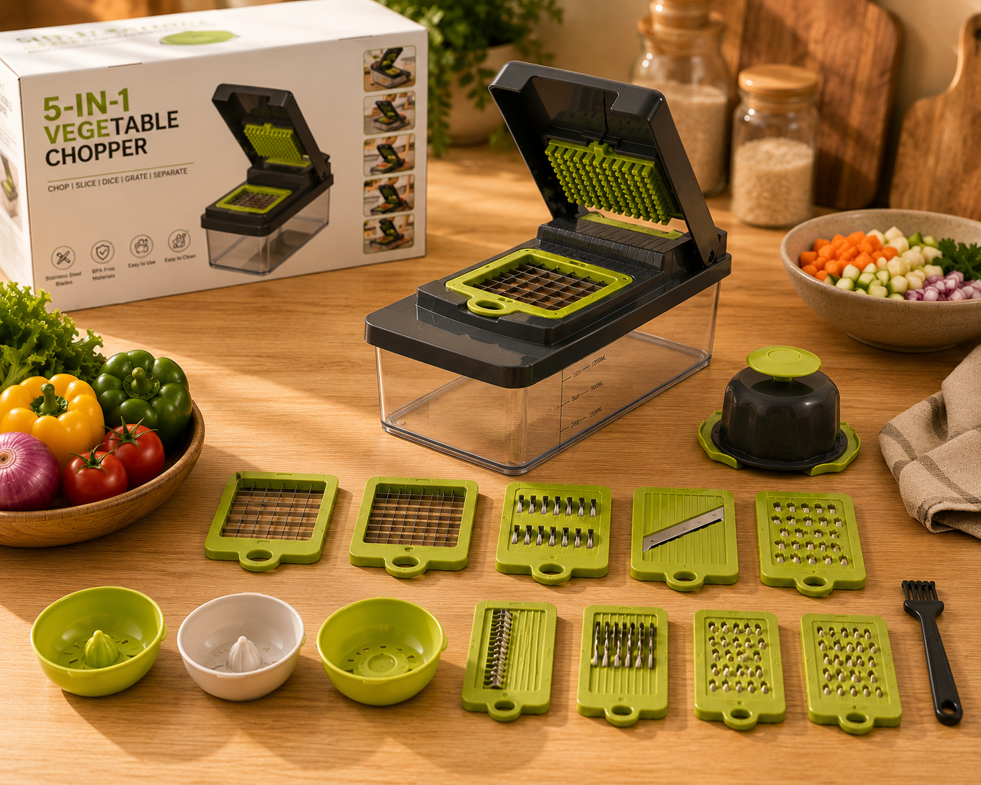 5-in-1 Vegetable Chopper & Slicer