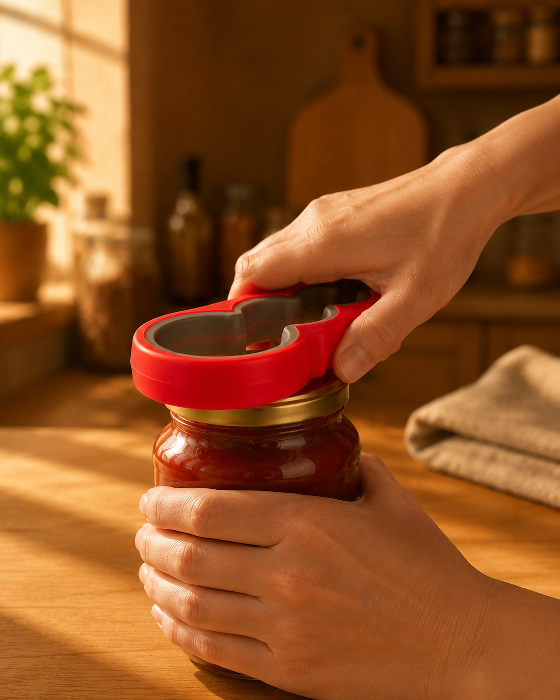 4-in-1 Stainless Steel Jar Opener – Can, Bottle & Lid Opener Tool