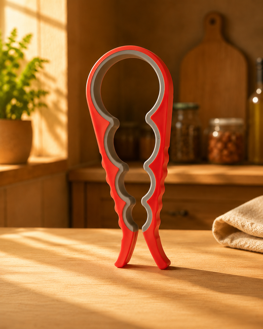 4-in-1 Stainless Steel Jar Opener – Can, Bottle & Lid Opener Tool