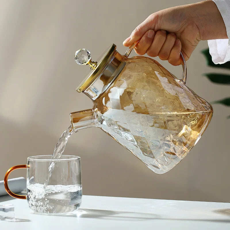 Glass Teapot with Filter Button