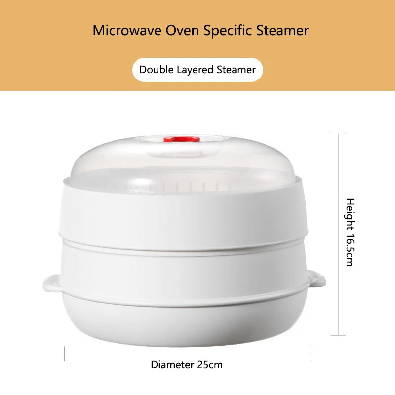 Microwave Steamer Box – Large Capacity Kitchen Steamer with Vent