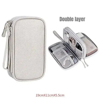 Travel Cable Organizer Pouch – Waterproof Electronics & Cord Storage Case