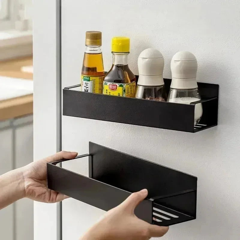 Magnetic Refrigerator Spice Rack – No-Drill Hanging Storage Shelf