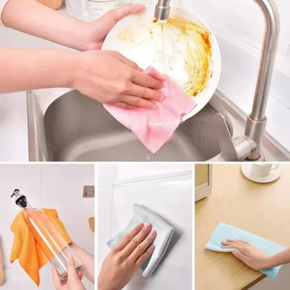Reusable Microfiber Cleaning Cloth Roll – Kitchen Dish Towel, 20 Sheets
