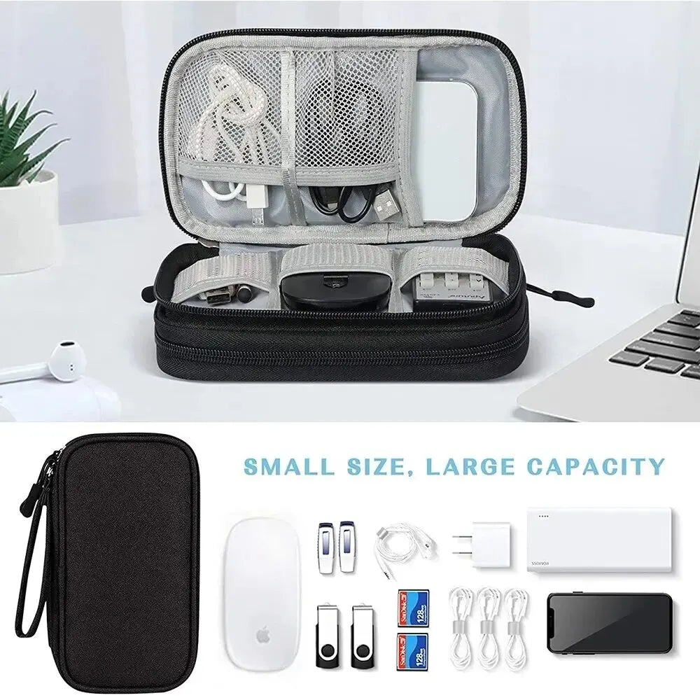 Travel Cable Organizer Pouch – Waterproof Electronics & Cord Storage Case