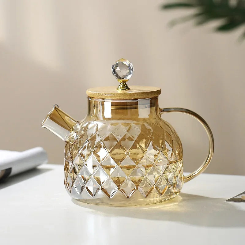 Glass Teapot with Filter Button