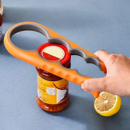 4-in-1 Stainless Steel Jar Opener – Can, Bottle & Lid Opener Tool
