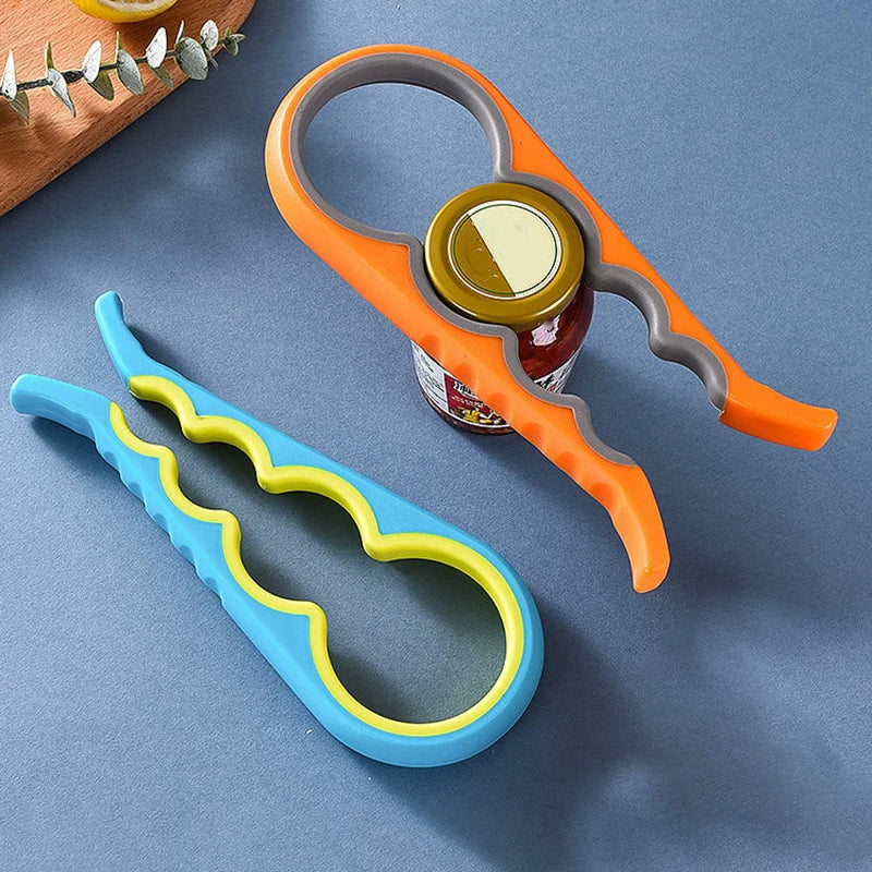 4-in-1 Stainless Steel Jar Opener – Can, Bottle & Lid Opener Tool