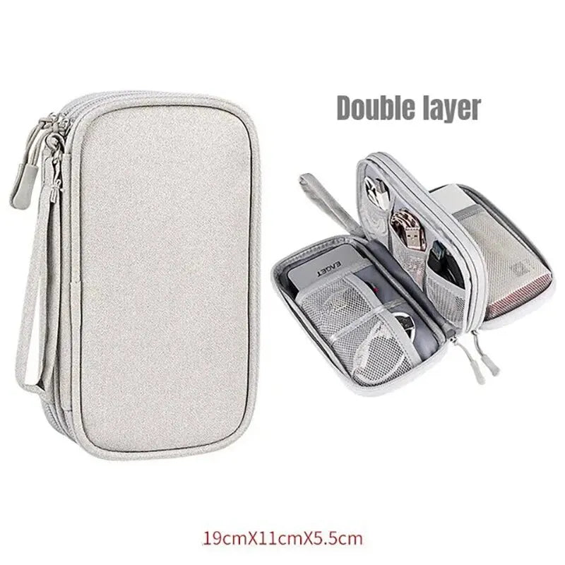 Travel Cable Organizer Pouch – Waterproof Electronics & Cord Storage Case