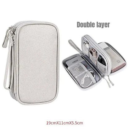 Travel Cable Organizer Pouch – Waterproof Electronics & Cord Storage Case