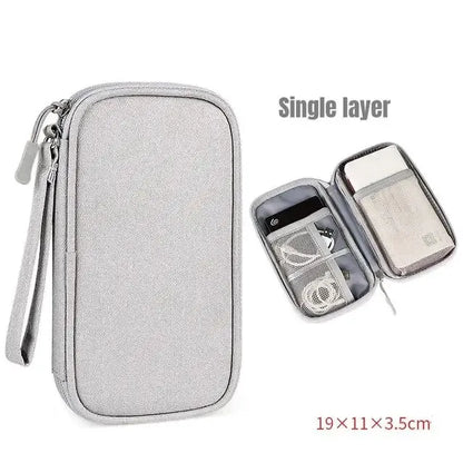 Travel Cable Organizer Pouch – Waterproof Electronics & Cord Storage Case