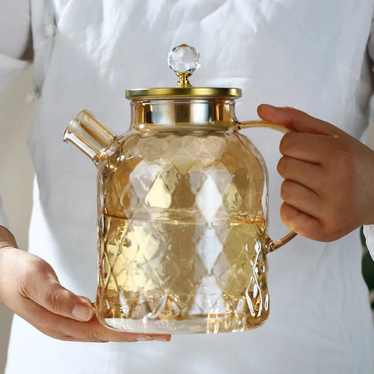 Glass Teapot with Filter Button
