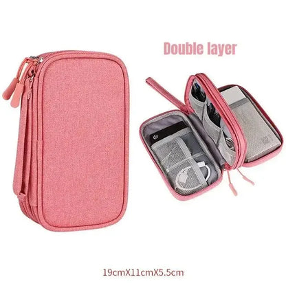 Travel Cable Organizer Pouch – Waterproof Electronics & Cord Storage Case