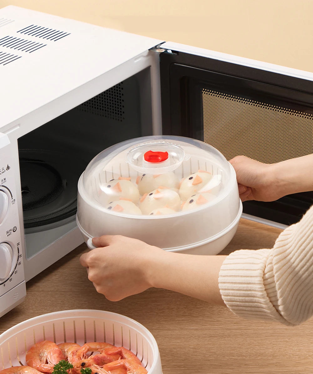 Microwave Steamer Box – Large Capacity Kitchen Steamer with Vent