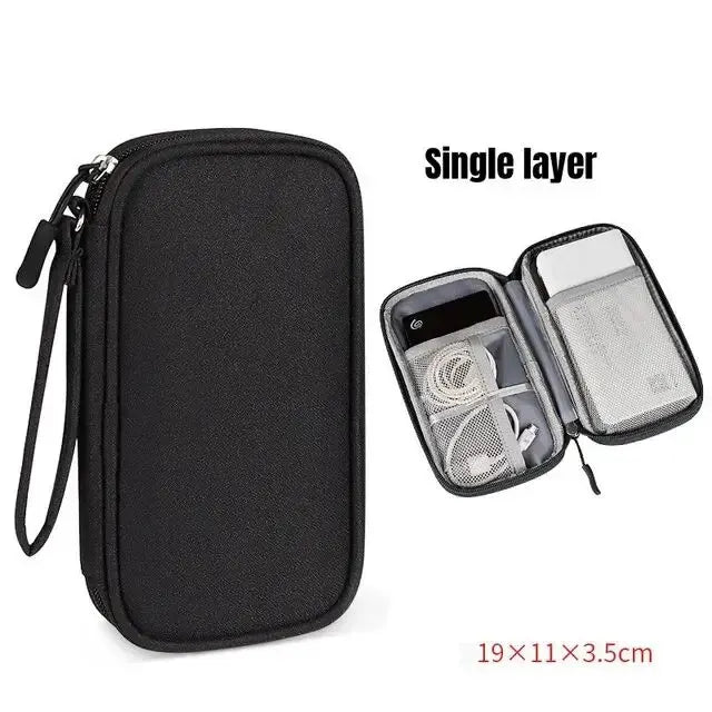 Travel Cable Organizer Pouch – Waterproof Electronics & Cord Storage Case