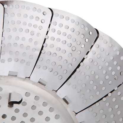 Foldable Stainless Steel Steamer Basket – Expandable Vegetable & Food Steamer
