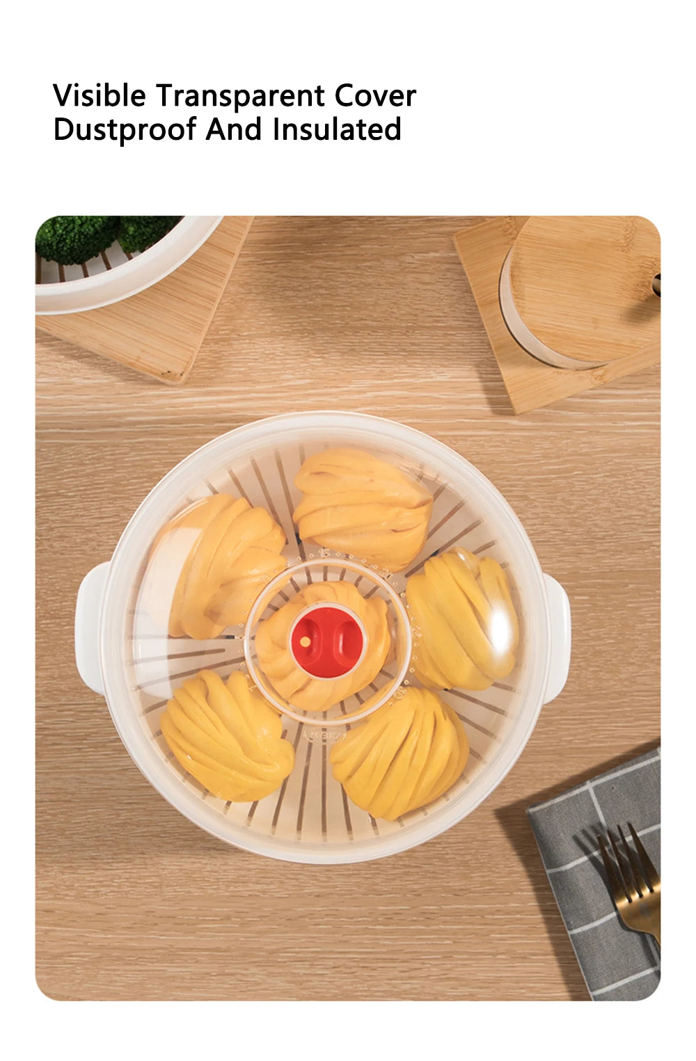 Microwave Steamer Box – Large Capacity Kitchen Steamer with Vent