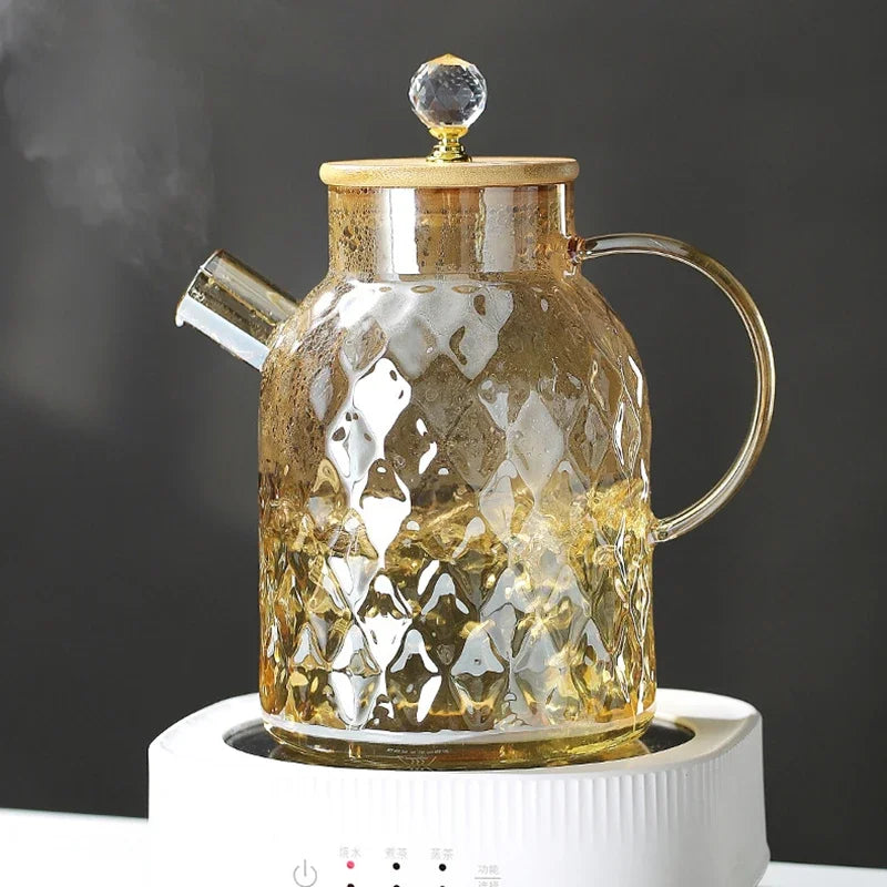 Glass Teapot with Filter Button