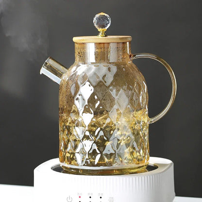 Glass Teapot with Filter Button