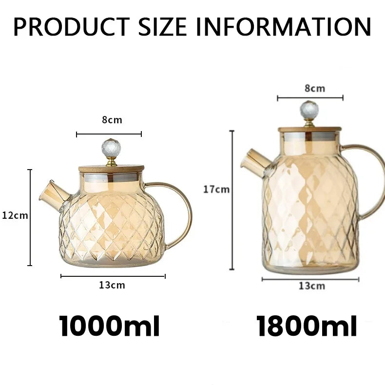 Glass Teapot with Filter Button