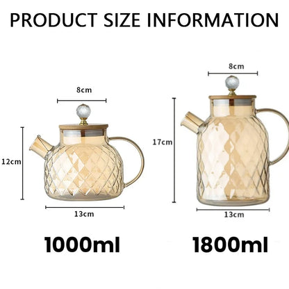 Glass Teapot with Filter Button
