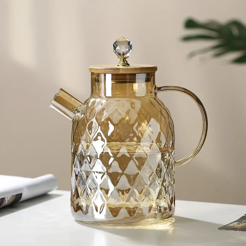 Glass Teapot with Filter Button