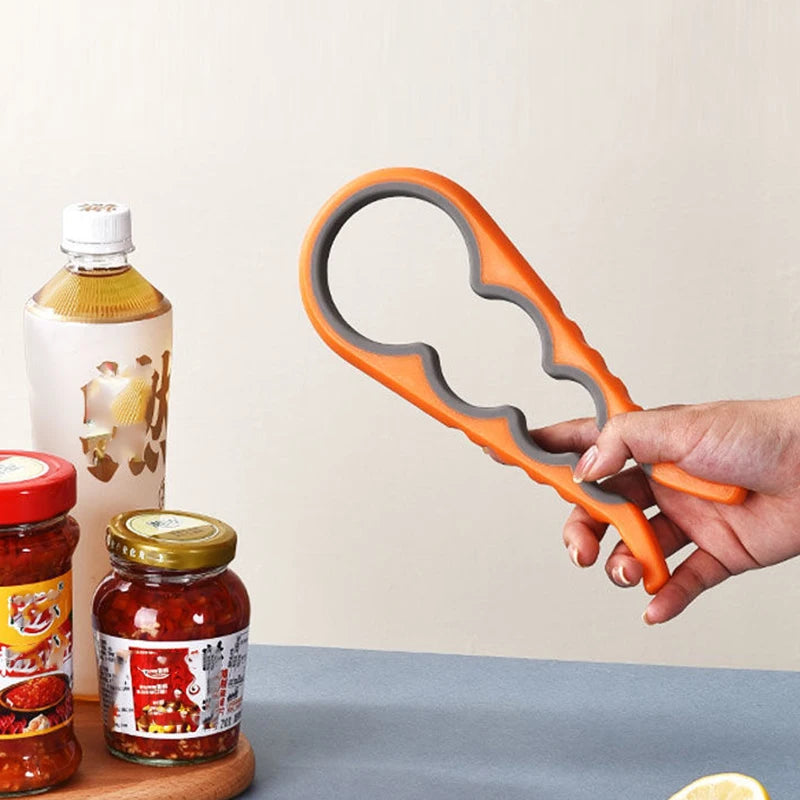 4-in-1 Stainless Steel Jar Opener – Can, Bottle & Lid Opener Tool