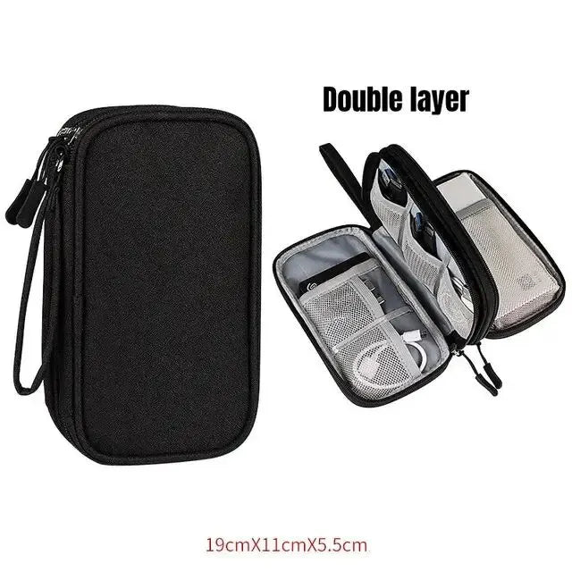 Travel Cable Organizer Pouch – Waterproof Electronics & Cord Storage Case